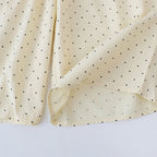 Baby Girl's Casual Clothing Round Neck Sleeveless Polka Dot Top+Wide Leg Pants Set with Bow and Botton 2PCS Set