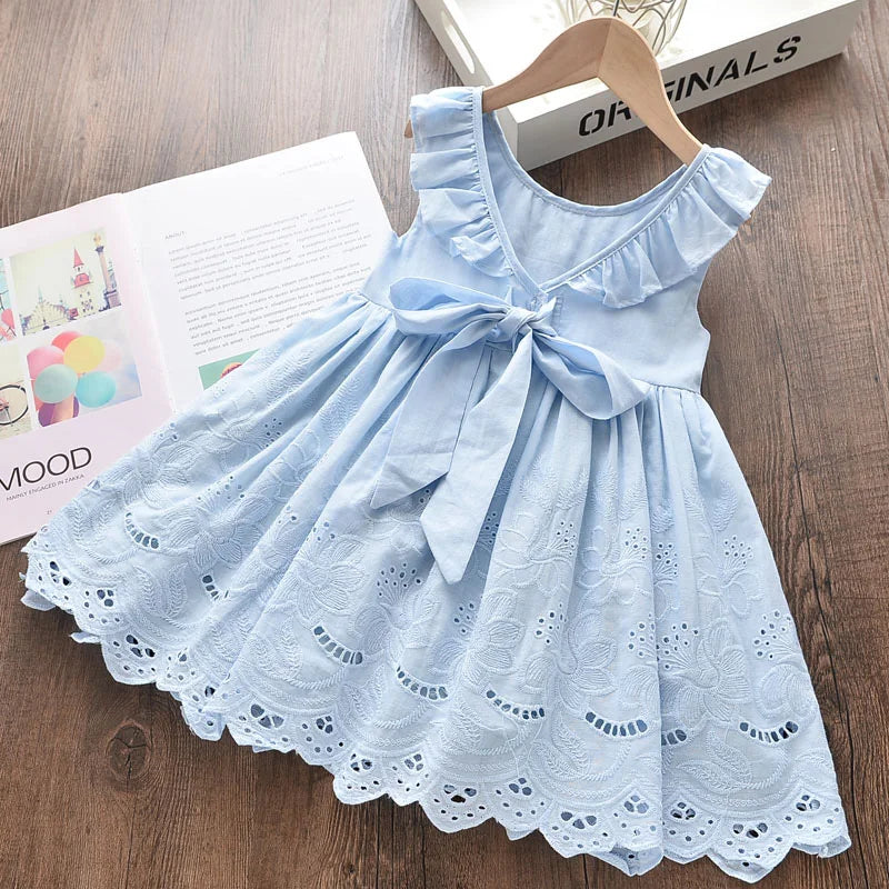 New Summer Kids Party Costumes Girl Floral Princess Outfits Children Vestidos Clothing