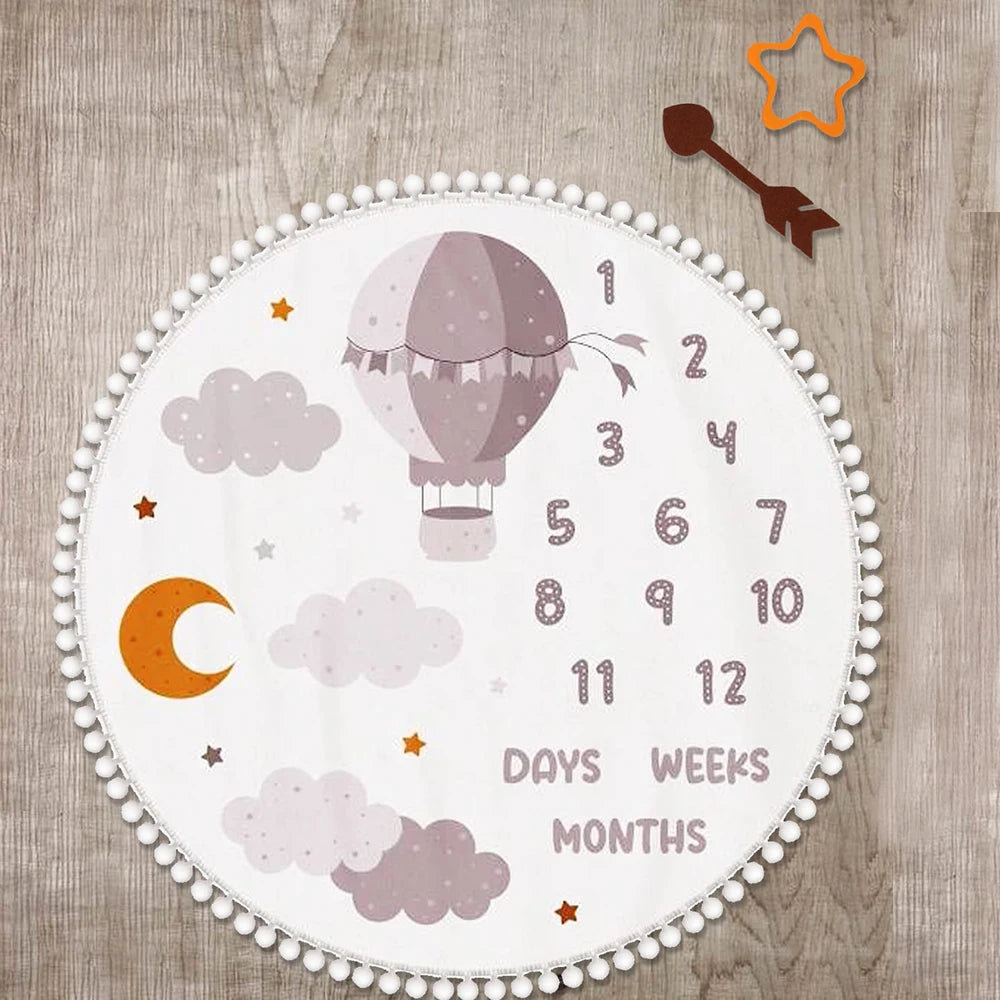 Flannel Month Milestone Blanket Baby First Year Calendar Monthly Growth Chart Shower Gift Newborn Photography  Backdrop