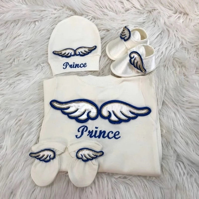 Lindo mono con alas de ángel para recién nacidos: comodidad hecha a mano