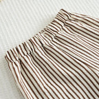 Vest+Striped Wide Leg Pants Summer Two-piece Set Daily Simple Sleeveless Children's Clothing for 3-7 Years Old