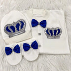 Bling Baby Outfit 4pcs – Romper, Mittens, Bonnet