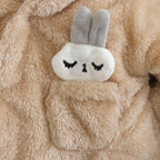 Warm Animal-Themed Fleece Jumpsuit for 0-2Years