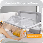 Portable 3-in-1 Folding Baby Crib with Breathable Mesh