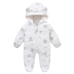 Cozy Cartoon Flannel Romper for Warm, Happy Newborns