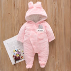 Warm Animal-Themed Fleece Jumpsuit for 0-2Years