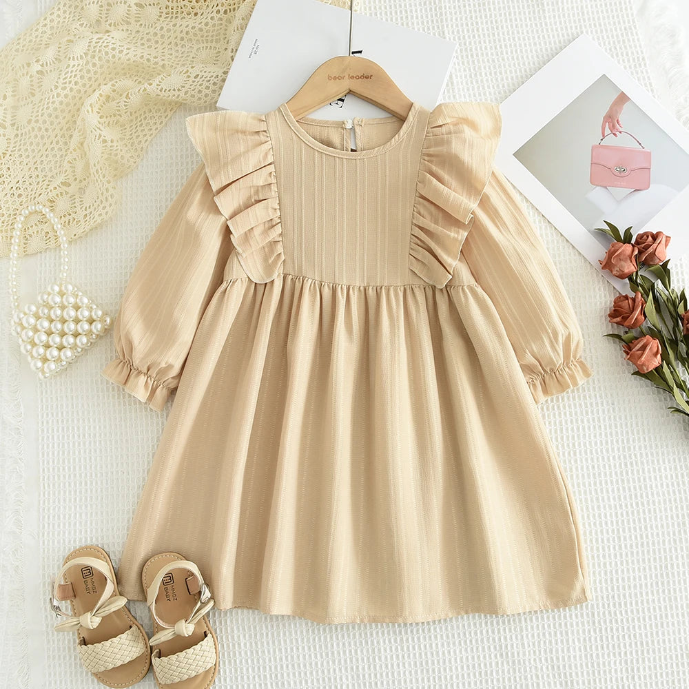 New Autumn Girls Dress Spring Kids Princess Dress Casual Floral Costumes Children Clothing Flowers Dresses 2-8 Years