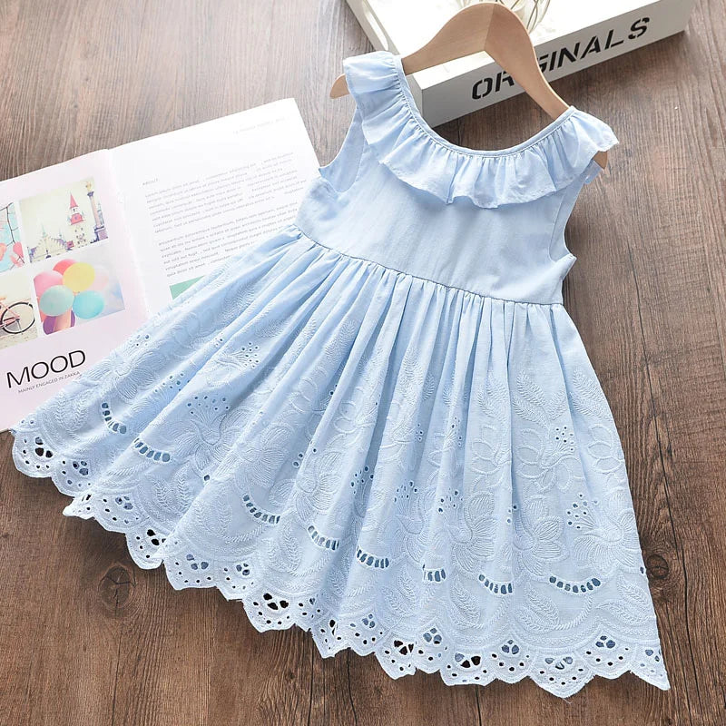 New Summer Kids Party Costumes Girl Floral Princess Outfits Children Vestidos Clothing