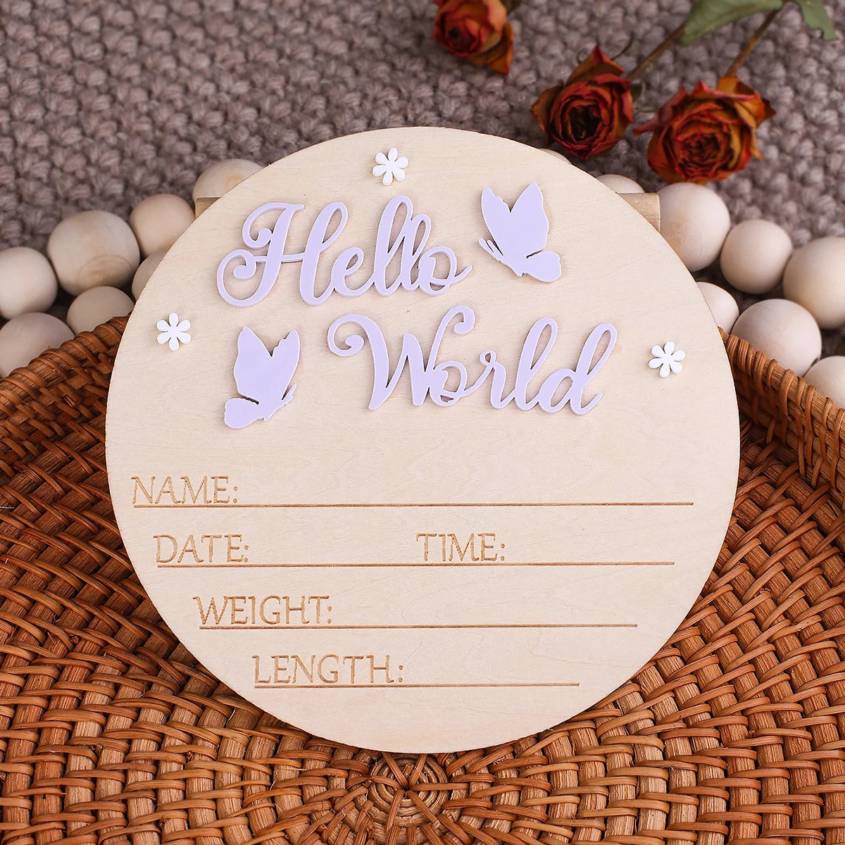 Baby Announcement Sign Butterfly Arrival Announcement Sign for Hospital Baby Props