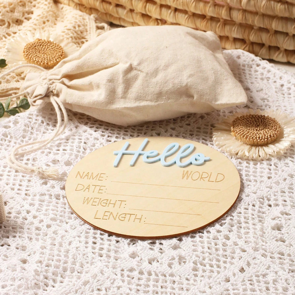 Newborn Sign Wooden Baby Announcement Sign for Hospital Baby Name Announcement Sign Newborn Keepsakes Props