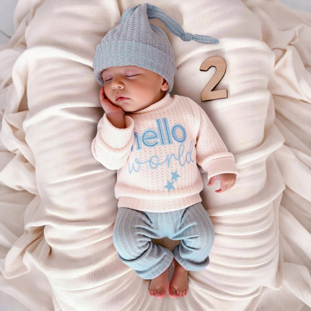 Embroidery Newborn Photography Props Infant Romper Jumpsuit with Bow Hat Baby Coming Home Outfit Baby Photo Gift