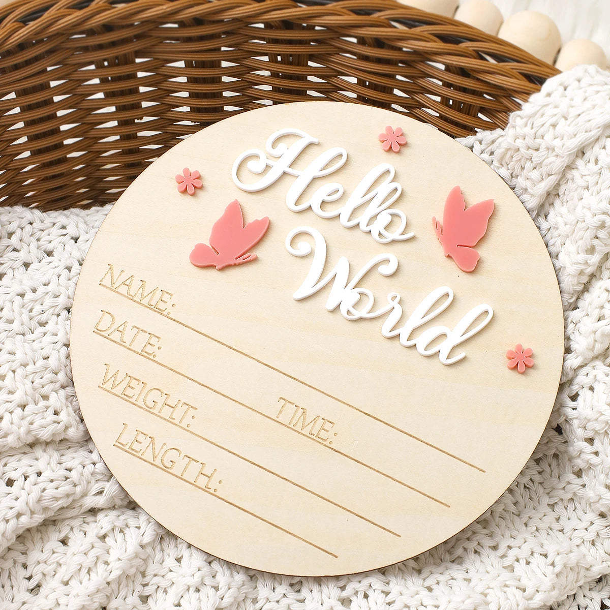 Baby Announcement Sign Butterfly Arrival Announcement Sign for Hospital Baby Props