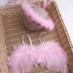 Newborn Baby Boys Girls Angel Wings Photography Props Two-Piece Set with Headband Photography Accessories Photo Shoots