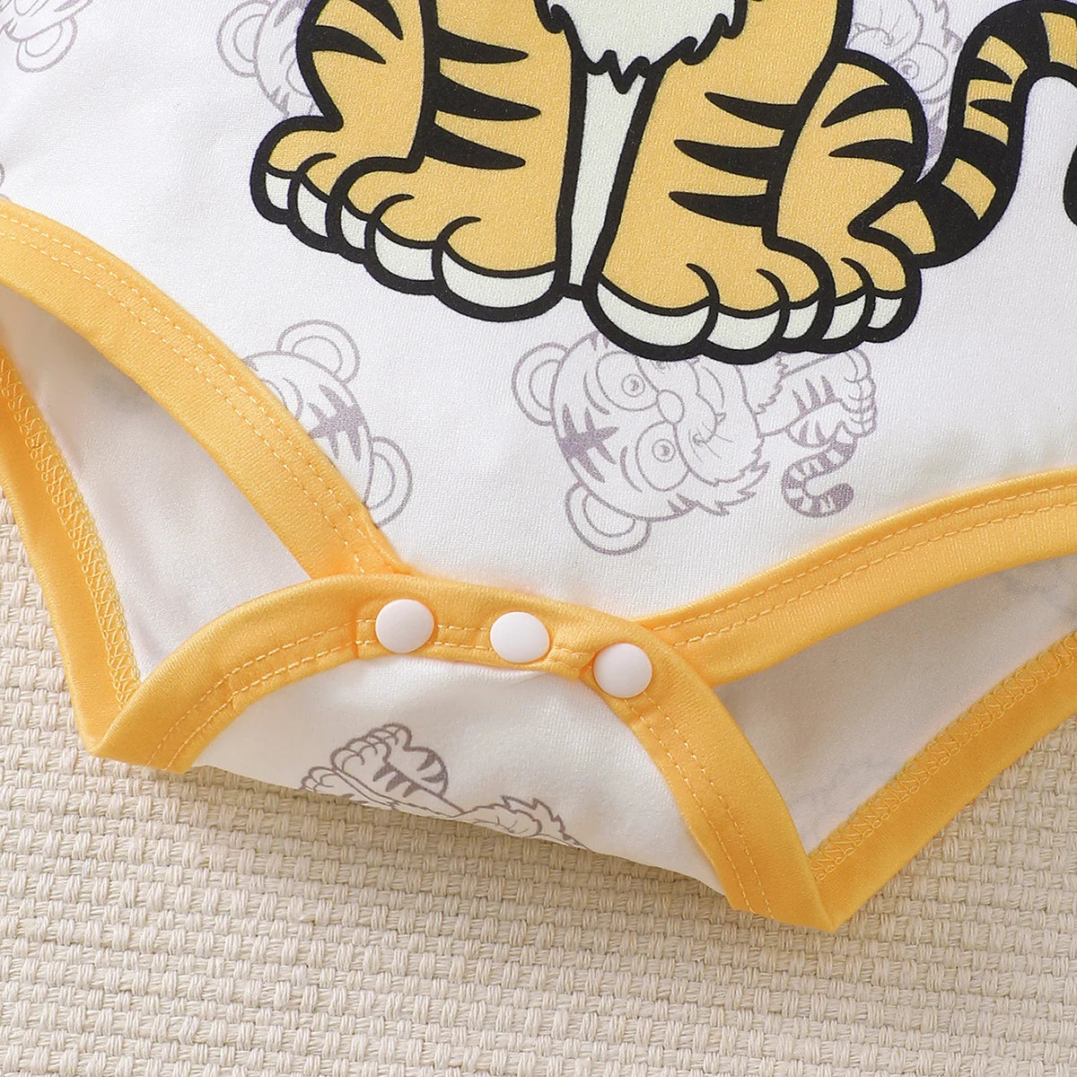 3-Piece Tiger Print Set for Newborn Boy