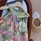 New Girl Dress Princess Dress Little Girl Fashion Colorful Flower Yarn Dresses Kid Clothes