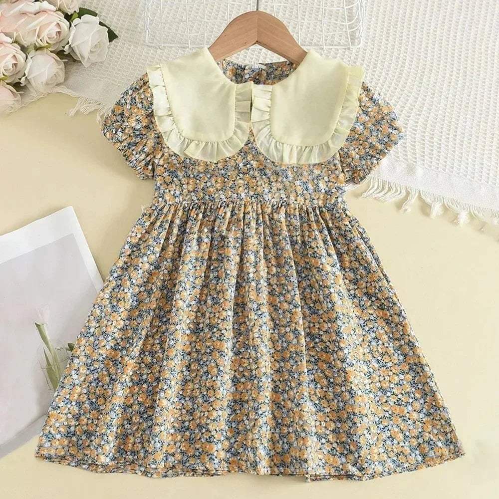 New Summer Kids Party Costumes Girl Floral Princess Outfits Children Vestidos Clothing