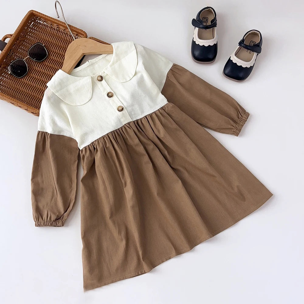 New Autumn Girls Dress Spring Kids Princess Dress Casual Floral Costumes Children Clothing Flowers Dresses 2-8 Years