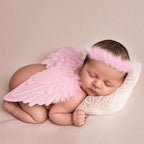Newborn Baby Boys Girls Angel Wings Photography Props Two-Piece Set with Headband Photography Accessories Photo Shoots