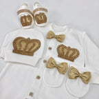 Bling Baby Outfit 4pcs – Romper, Mittens, Bonnet