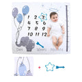Print Baby Milestone Blanket Newborn Photo Props Picture Shooting Background Infant Monthly Growth Souvenir Accessories