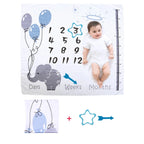 Print Baby Milestone Blanket Newborn Photo Props Picture Shooting Background Infant Monthly Growth Souvenir Accessories