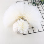 Newborn Photography Outfits Girl Handmade Infant Tutu Skirt with Flower Headband Princess Clothes Baby Girl Photo Props
