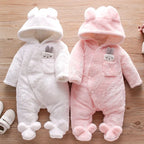 Warm Animal-Themed Fleece Jumpsuit for 0-2Years