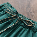 Kids Girl Clothes 2022 Fashion Sling Flower Bow Baby Girls Shirt + Stripe Shorts 2pcs Suit Children Clothing Sets
