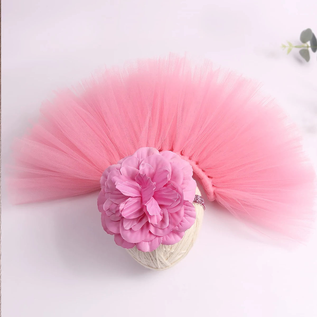 Newborn Photography Outfits Girl Handmade Infant Tutu Skirt with Flower Headband Princess Clothes Baby Girl Photo Props