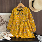 New Autumn Girls Dress Spring Kids Princess Dress Casual Floral Costumes Children Clothing Flowers Dresses 2-8 Years
