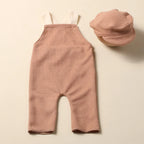 Newborn Boy Photography Outfits with Casquette Cap Color Contrast Shooting Romper Overalls  Suspender Trousers