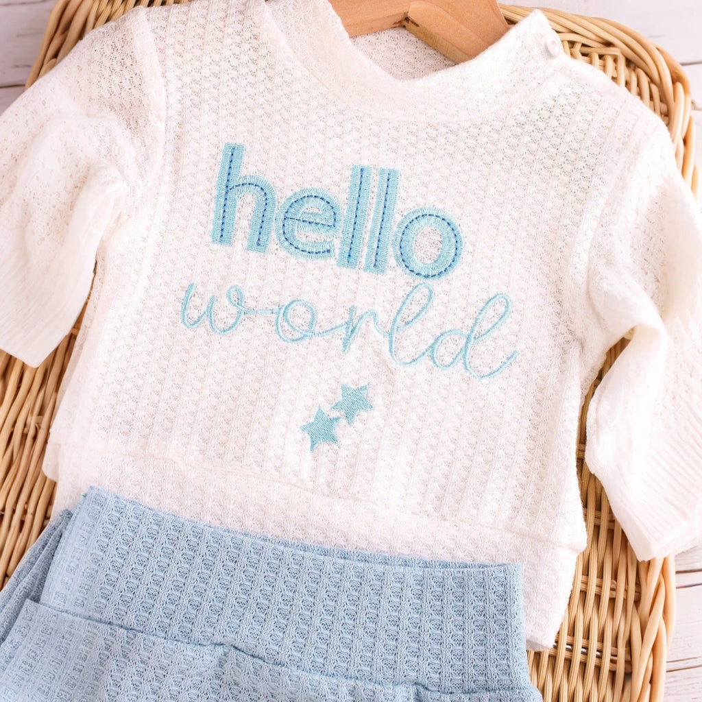 Embroidery Newborn Photography Props Infant Romper Jumpsuit with Bow Hat Baby Coming Home Outfit Baby Photo Gift
