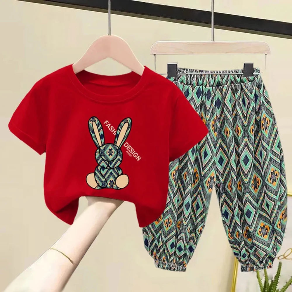 New Summer Girls Fashion Korean Version of The Cute Polka Dot Girls Two-piece Suit