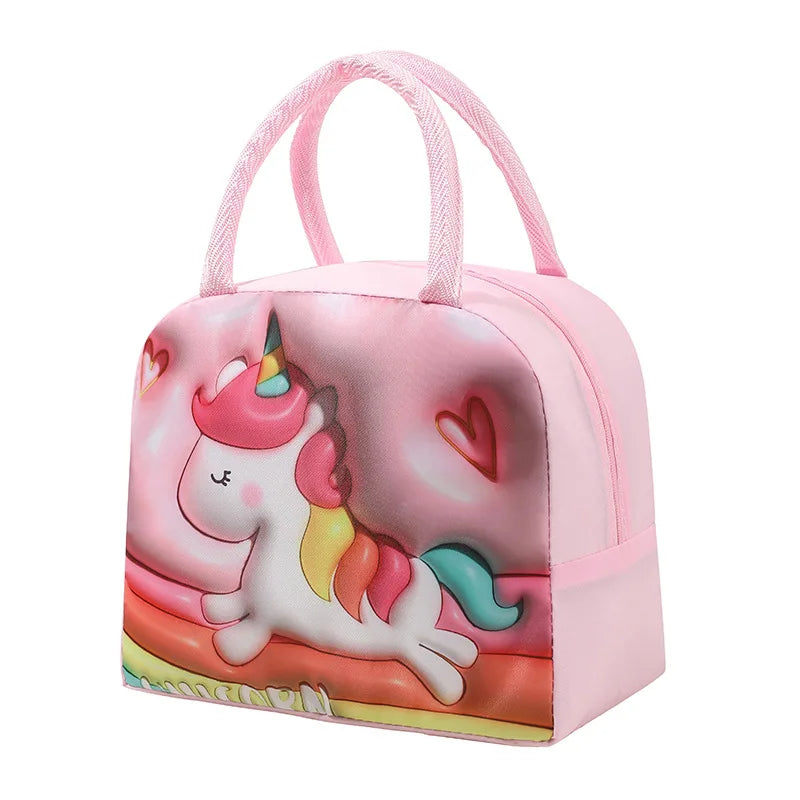 3D Cartoon Lunch Bag Insulated Thermal Food Portable Lunch Box Functional Food Picnic Lunch Bags for Women Kids