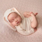 Newborn Outfits for Photo Shooting Long Sleeve Baby Bodysuit with Big Rabbit Ears Hat Infant Photography Clothes