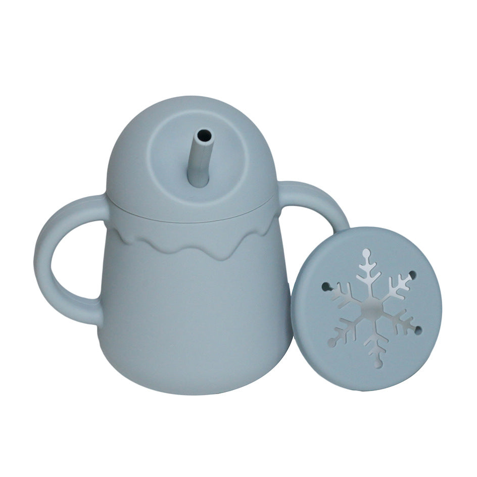 Vaso de silicona dos en uno antiderrames para niños