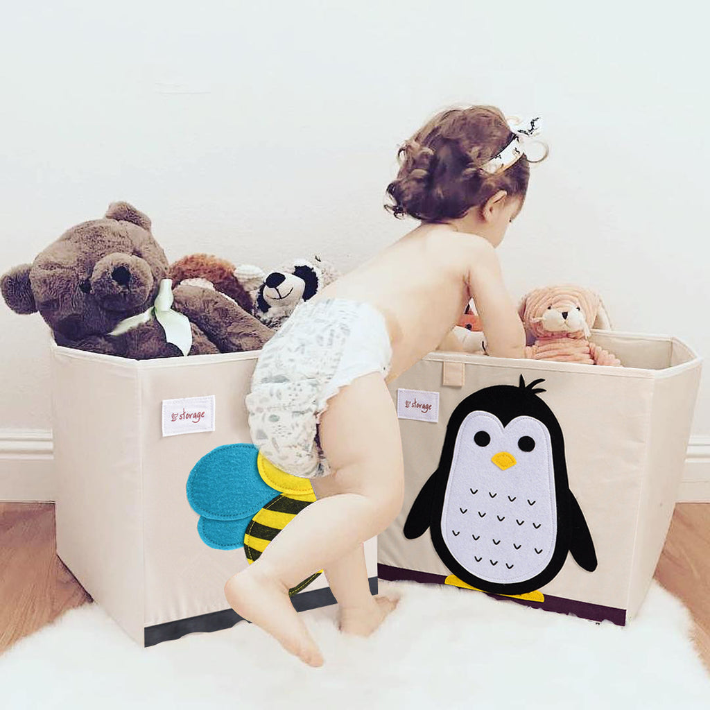 Caja de almacenamiento de juguetes para niños Caja de almacenamiento plegable de tela
