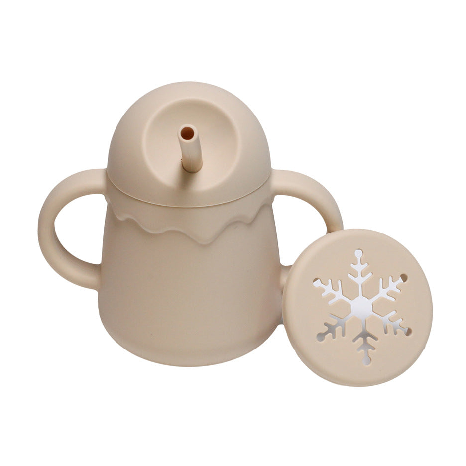 Vaso de silicona dos en uno antiderrames para niños